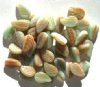 50 14mm Green & Orange Marble Leaf Beads